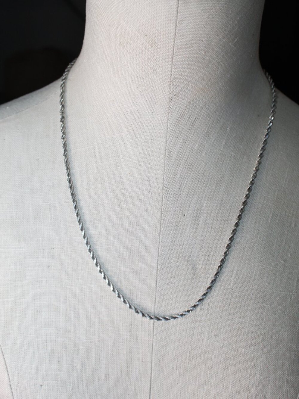 Italian 925 Sterling Silver 1/8" Rope 24" Chain Necklace